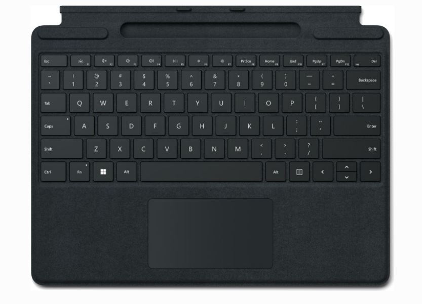 Купить Microsoft Surface Pro Signature Keyboard - Tastatur - mit Touchpad, Beschleunigungsmesser, Surface Slim Pen 2 Ablage- und Ladeschale - QWERTZ - Deutsch - Schwarz - für Surface Pro 8, Pro X (8XA-00005) в магазине wardena.ru