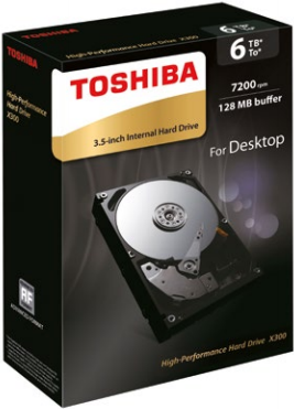 Купить Toshiba X300 - Festplatte - 6 TB - intern - 8.9 cm ( 3.5" ) - SATA 6Gb/s - 7200 U/min - Puffer: 128 MB (HDWE160UZSVA) в магазине wardena.ru