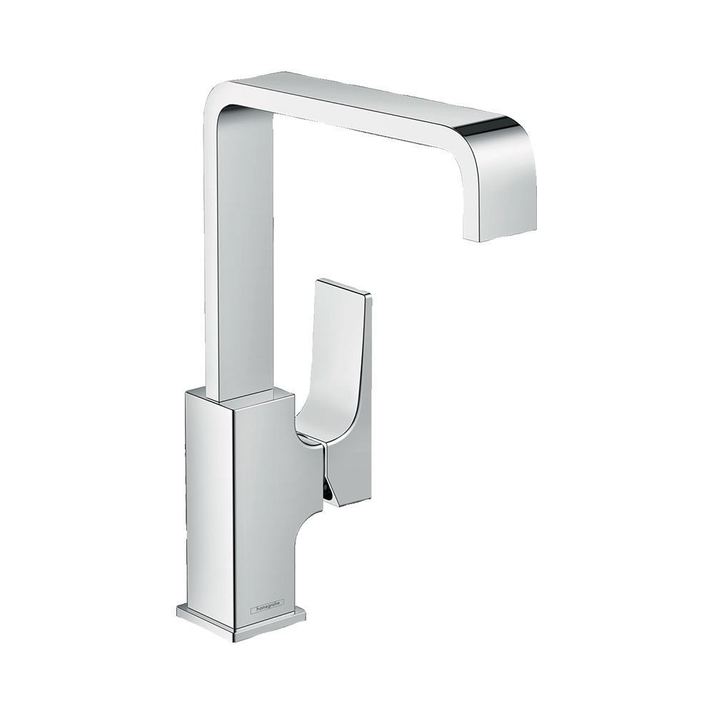 Купить Hansgrohe Metropol Смеситель для раковины 230 однорычажный с рычаговой рукояткой со сливным клапаном Push-Open бронза 32511140 в магазине wardena.ru