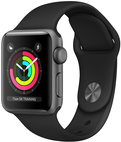 Купить Apple Watch Series 3 (GPS) - 38 mm - Weltraum grau Aluminium - intelligente Uhr mit Sportband - Flouroelastomer - schwarz - Bandgröße 130-200 mm - 8 GB - Wi-Fi, Bluetooth - 26.7 g (MTF02ZD/A) в магазине wardena.ru