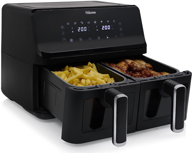 Купить Tristar FR-9040 Doppel-Fritteuse 2700 W Heißluft-Funktion, Timerfunktion, Antihaftbeschichtung, Temperaturvorwahl Schwarz (FR-9040) в магазине wardena.ru