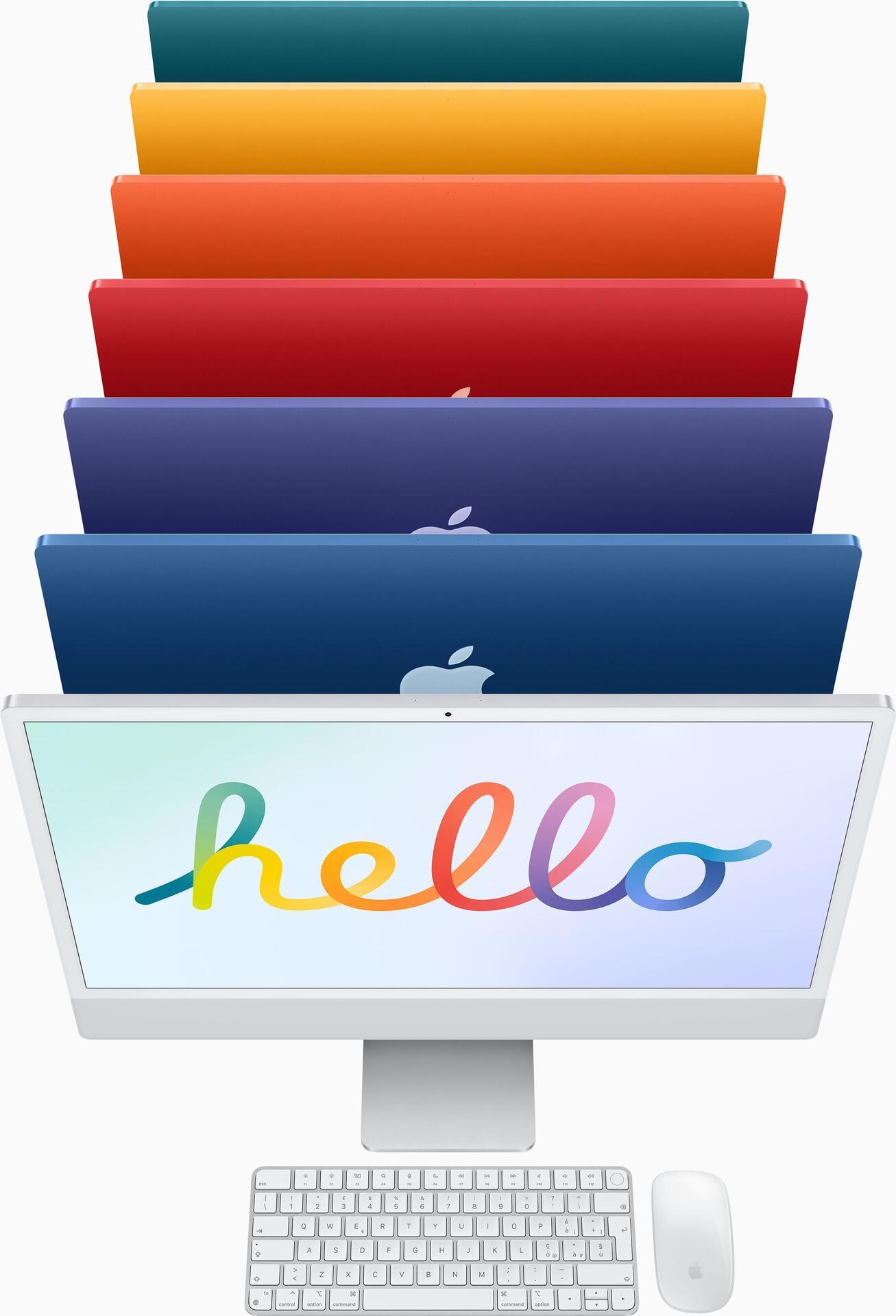Купить Apple iMac 61 cm (24" ) 4480 x 2520 Pixel Apple M 8 GB 256 GB SSD All-in-One-PC macOS Big Sur Wi-Fi 6 (802.11ax) Orange (Z132) в магазине wardena.ru