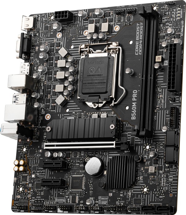 Купить MSI B560M-A PRO - Motherboard - micro ATX - LGA1200-Sockel - B560 - USB 3.2 Gen 1 - 2.5 Gigabit LAN - Onboard-Grafik (CPU erforderlich) - HD Audio (8-Kanal) (7D20-002R) в магазине wardena.ru