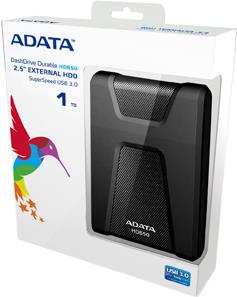 Купить ADATA DashDrive Durable HD650 - Festplatte - 1 TB - extern (tragbar) - 2.5" (6.4 cm) - USB 3.0 - Schwarz (AHD650-1TU31-CBK) в магазине wardena.ru