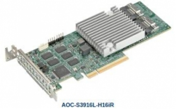Купить RAID/HBA Card Supermicro AOC-S3916L-H16iR 240xHDD Broadcom SAS 3916 в магазине wardena.ru