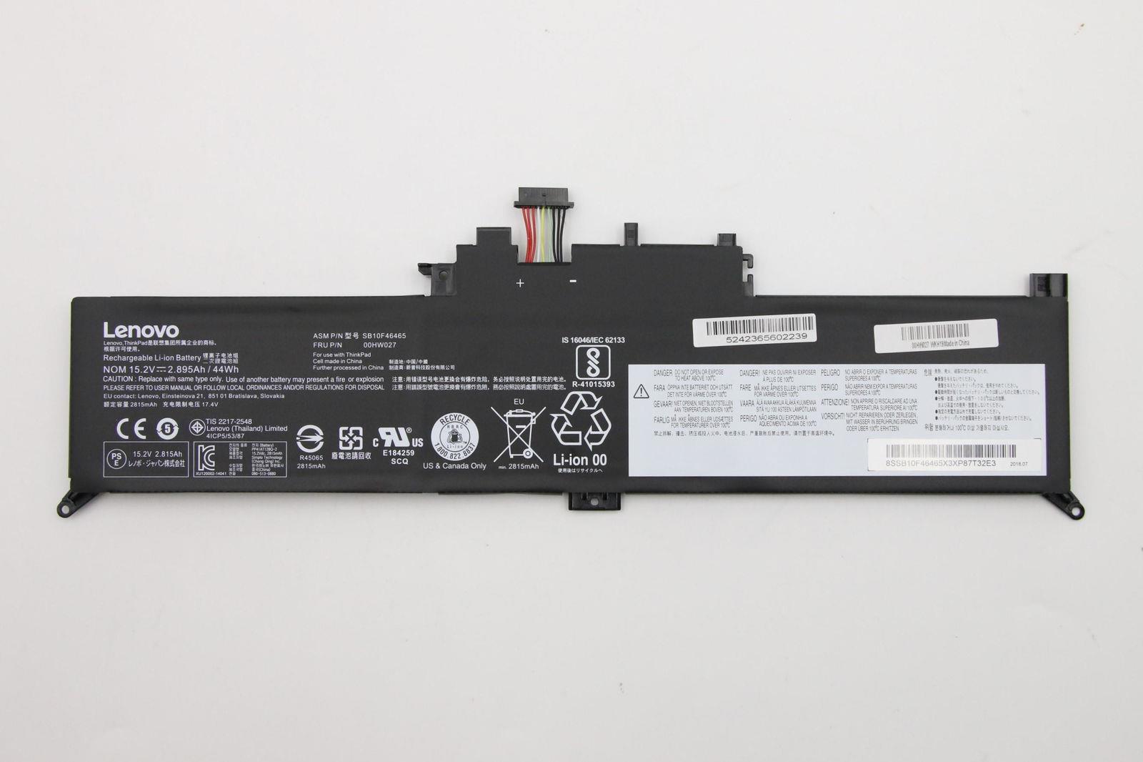 Купить Lenovo - Laptop-Batterie - Lithium-Ionen - 4 Zellen - 44 Wh - FRU - für ThinkPad Yoga 260 20FD, 20FE, 20FS, 20FT, 20GS, 20GT (00HW027) в магазине wardena.ru