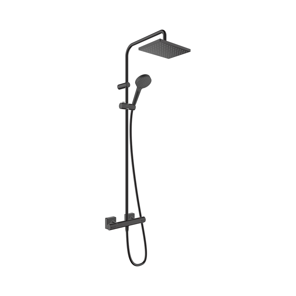 Купить Hansgrohe Vernis Shape Showerpipe 230 1jet EcoSmart с термостатом черный матовый 26097670 в магазине wardena.ru