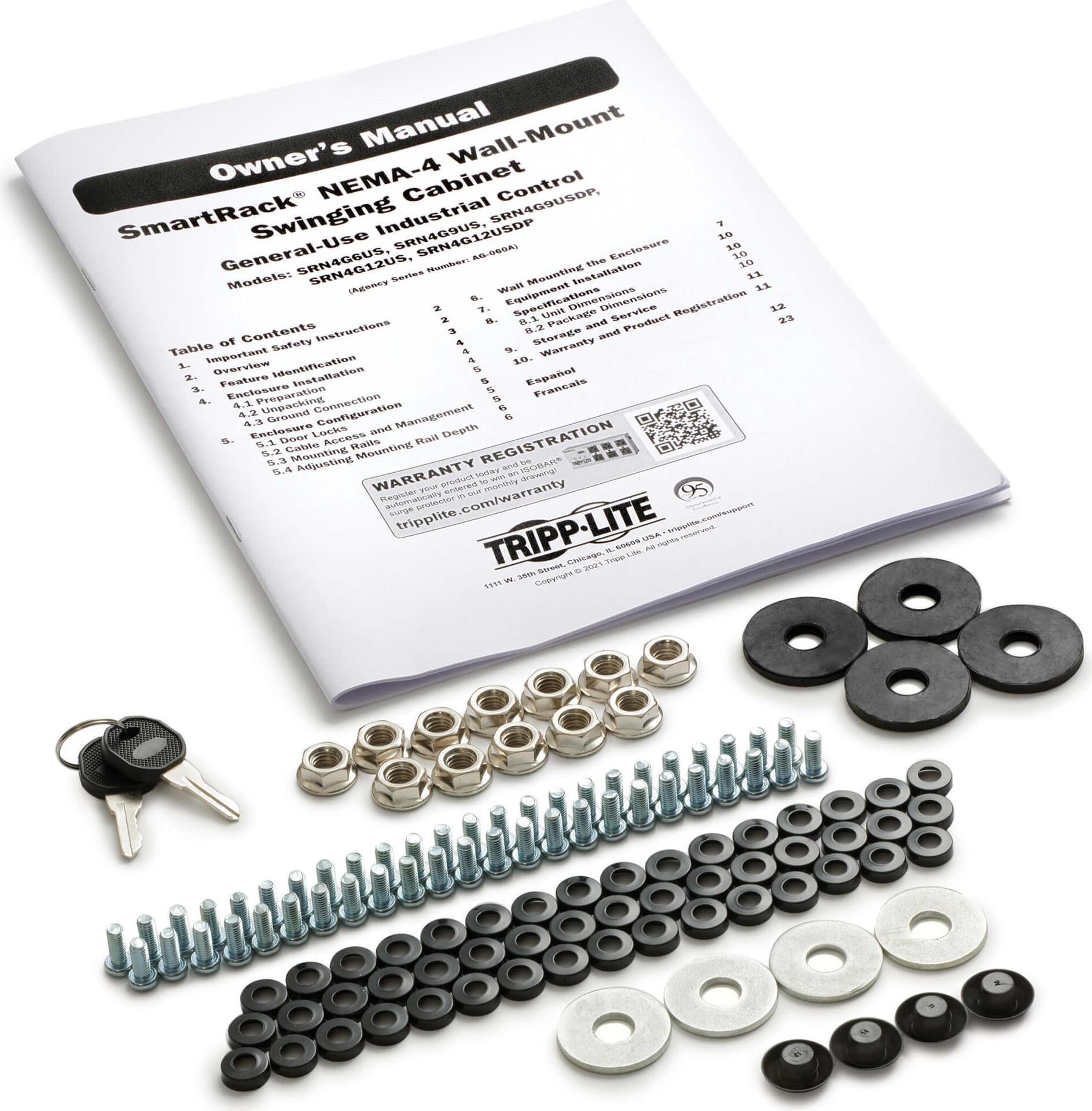 Купить EATON TRIPPLITE SmartRack Industrial Enclosure with Lock - NEMA 4 71,12cm 71,10cm (28") Depth 9U Gray (SRN4G9US) в магазине wardena.ru