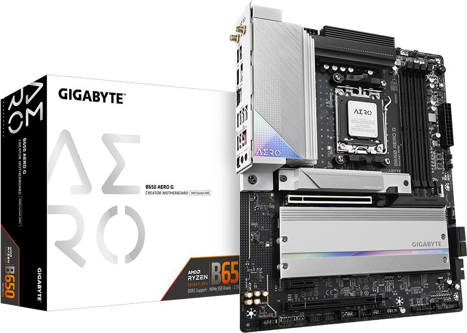 Купить Gigabyte B650 AERO G - 1.0 - Motherboard - ATX - Socket AM5 - AMD B650 Chipsatz - USB 3.2 Gen 1, USB 3.2 Gen 2, USB-C 3.2 Gen2, USB-C 3.2 Gen 2x2 - 2.5 Gigabit LAN, Bluetooth, Wi-Fi - Onboard-Grafik (CPU erforderlich) - в магазине wardena.ru