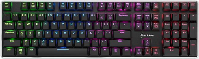 Купить Sharkoon PureWriter RGB Red - Tastatur - Hintergrundbeleuchtung - USB - Deutsch (4044951021451) в магазине wardena.ru