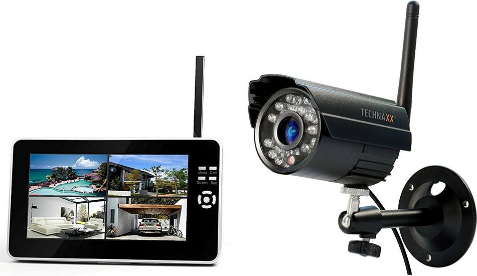 Купить Technaxx 4260101737953 TX-28 Easy Security Kamera Set mit Aufnahmefunktion (17,8 cm (7" ) LCD-Display, CMOS Sensor) schwarz (4433) в магазине wardena.ru