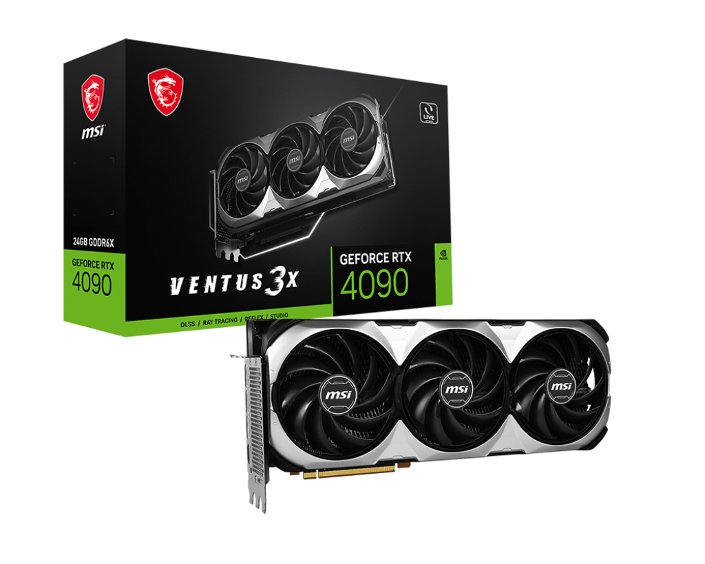 Купить MSI GeForce RTX 4090 VENTUS 3X 24G OC - Grafikkarten - NVIDIA GeForce RTX 4090 - 24 GB GDDR6X - PCIe 4.0 - HDMI, 3 x DisplayPort (V510-046) в магазине wardena.ru