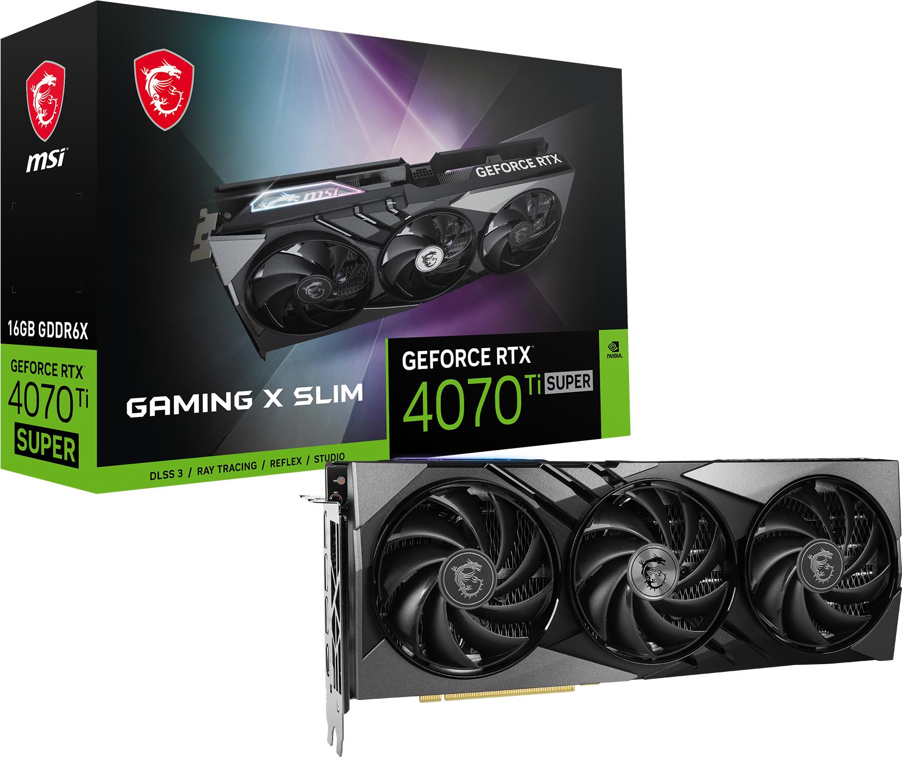 Купить MSI GAMING GeForce RTX 4070 Ti SUPER 16G X SLIM NVIDIA 16 GB GDDR6X (V513-611R) в магазине wardena.ru