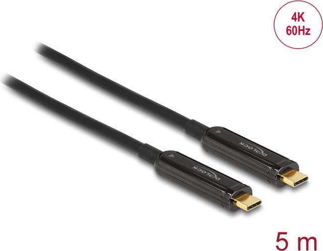 Купить Delock - USB-Kabel - 24 pin USB-C (M) zu 24 pin USB-C (M) - DisplayPort 1,2 - 5,0m - Active Optical Cable (AOC), unterstützt 4K 60 Hz (3840 x 2160) - Schwarz (84090) в магазине wardena.ru
