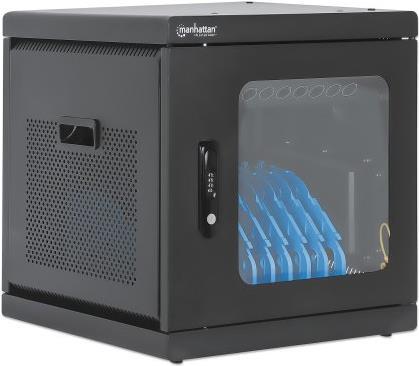 Купить MANHATTAN Ladeschrank mit 10 Steckdosen Europäische CEE 7/3-Steckdosen, geräumige Fächer für Geräte bis zu 15.6", abschließbar, an der Wand montierbar, stapelbar, Überspannungsschutz, schwarz (180924) в магазине wardena.ru