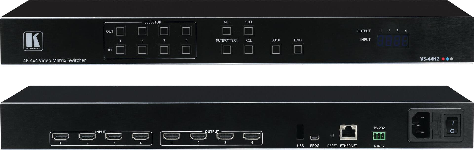 Купить KRAMER VS-44H2 4x4 4K HDR HDCP 2.2 HDMI 2.0 Matrix (20-80445130) в магазине wardena.ru