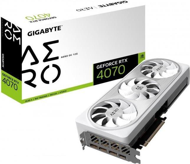 Купить Gigabyte GeForce RTX 4070 AERO OC 12G - Grafikkarten - GeForce RTX 4070 - 12GB GDDR6X - PCIe 4,0 - HDMI, 3 x DisplayPort (GV-N4070AERO OC-12GD) в магазине wardena.ru