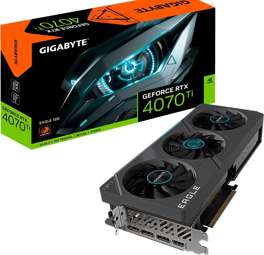Купить Gigabyte GeForce RTX 4070 Ti EAGLE 12G - GeForce RTX 4070 Ti - 12 GB - GDDR6X - 192 Bit - 7680 x 4320 Pixel - PCI Express 4.0 (GV-N407TEAGLE-12GD) в магазине wardena.ru