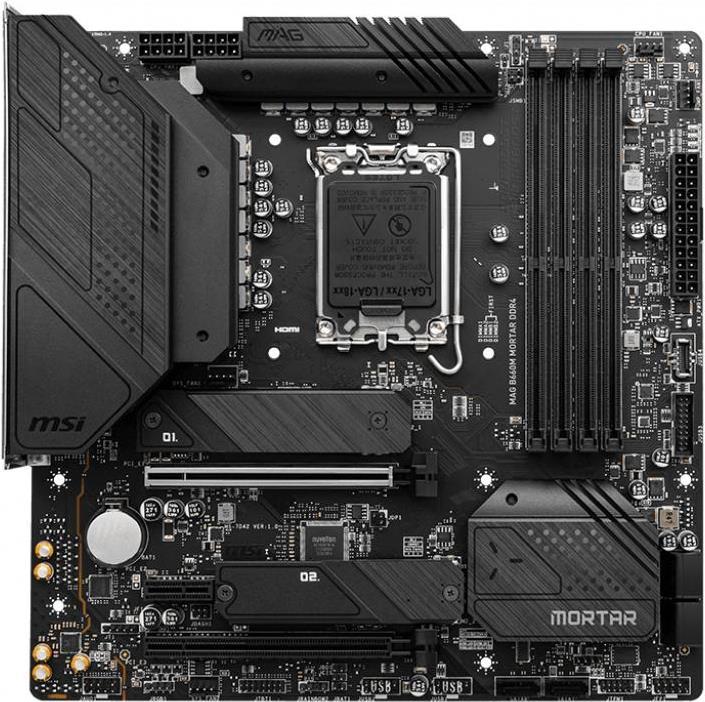 Купить MSI MAG B660M MORTAR DDR4 - Motherboard - micro ATX - LGA1700-Sockel - B660 Chipsatz - USB-C Gen2, USB 3,2 Gen 1, USB 3,2 Gen 2, USB-C Gen 2x2 - 2,5 Gigabit LAN - Onboard-Grafik (CPU erforderlich) - HD Audio (8-Kanal) (7 (7D42-001R) в магазине wardena.ru