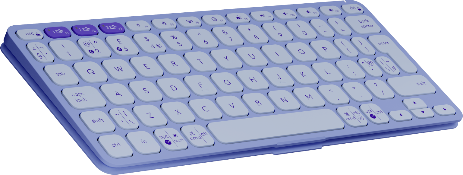 Купить Logitech Keys-To-Go 2 - Tastatur - built-in cover - kabellos - Bluetooth LE - QWERTY - US International - fliederfarben (920-012986) в магазине wardena.ru