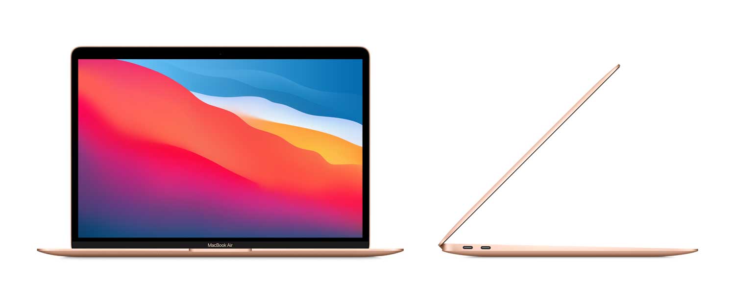 Купить Apple MacBook Air with Retina display - M1 - macOS Big Sur 11,0 - 8GB RAM - 256GB SSD - 33,8 cm (13.3") IPS 2560 x 1600 (WQXGA) - M1 7-core GPU - Bluetooth, Wi-Fi - Gold - kbd: Deutsch (MGND3D/A) в магазине wardena.ru