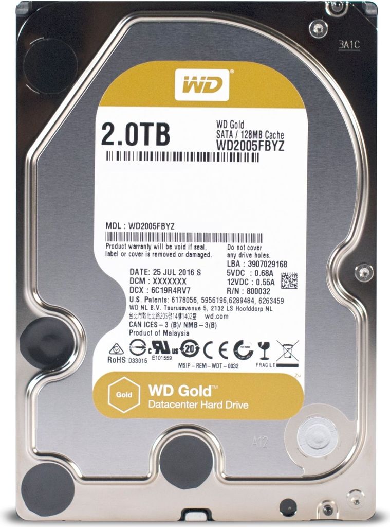 Купить WD Gold Datacenter Hard Drive WD2005FBYZ - Festplatte - 2 TB - intern - 3.5" (8.9 cm) - SATA 6Gb/s - 7200 U/min - Puffer: 128 MB в магазине wardena.ru