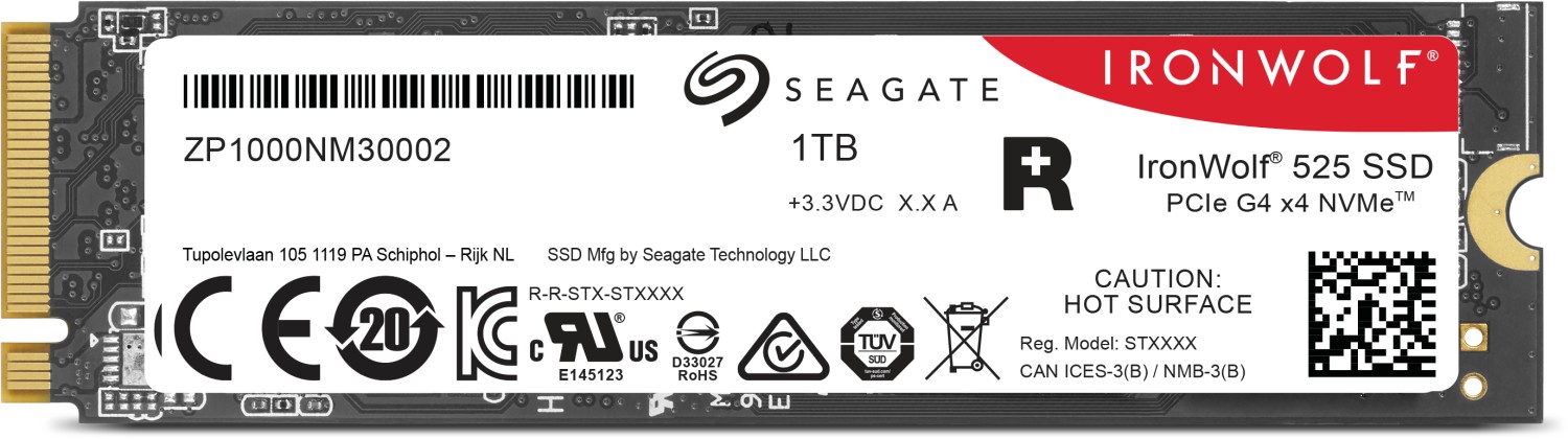 Купить Seagate IronWolf 525 ZP1000NM3A002 - SSD - 1 TB - intern - M.2 2280 - PCI Express 4.0 x4 (NVMe) - mit 3 Jahre Seagate Rescue Datenwiederherstellung в магазине wardena.ru