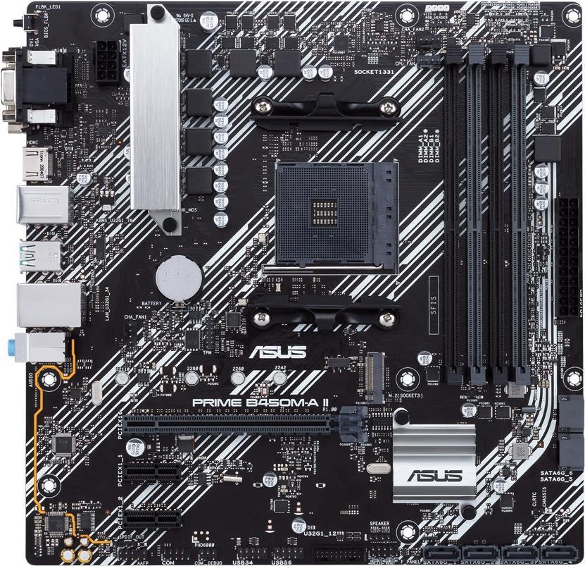 Купить ASUS PRIME B450M-A II - Motherboard - micro ATX - Socket AM4 - AMD B450 Chipsatz - USB 3.2 Gen 1, USB 3.2 Gen 2 - Gigabit LAN - Onboard-Grafik (CPU erforderlich) - HD Audio (8-Kanal) (90MB15Z0-M0EAY0) в магазине wardena.ru