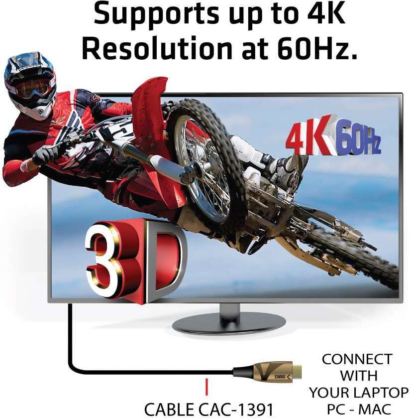 Купить Club 3D CAC-1391 - HDMI-Kabel - HDMI (M) bis HDMI (M) - 50,0m - Hybrid Kupfer/Kohlefaser - halogenfrei, 4K Unterstützung, aktiv (CAC-1391) в магазине wardena.ru