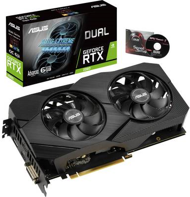 Купить Graphics Card|ASUS|NVIDIA GeForce RTX 2060|6 GB|192 bit|PCIE 3.0 16x|GDDR6|Memory 14000 MHz|GPU 1365 MHz|Dual Slot Fansink|1xDVI|2xHDMI|1xDisplayPort|DUAL-RTX2060-A6G-EVO (90YV0CH3-M0NA00) в магазине wardena.ru
