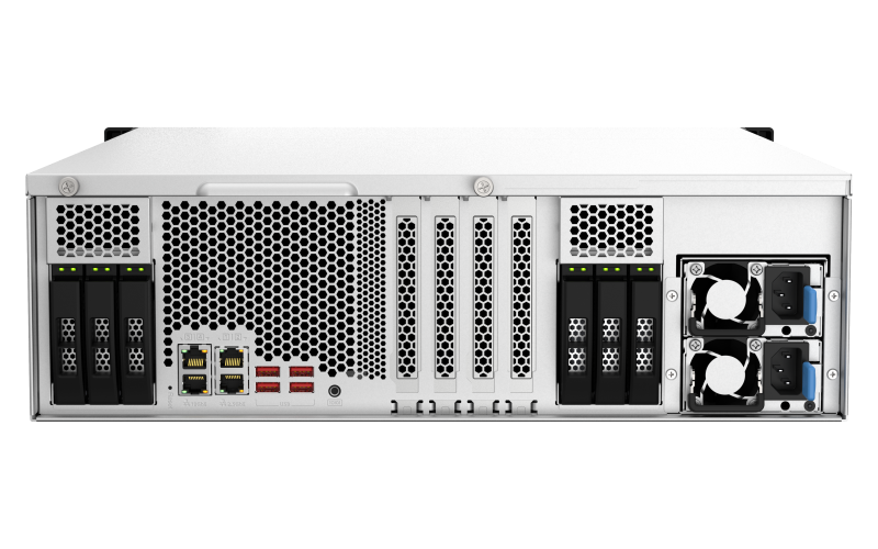 Купить QNAP TS-H2287XU-RP - NAS-Server - 22 Schächte - Rack - einbaufähig - SATA 6Gb/s - RAID 0, 1, 5, 6, 10, 50, JBOD, 60 - RAM 32 GB - 2.5 Gigabit Ethernet / 10 Gigabit Ethernet - iSCSI Support - 3U (TS-H2287XU-RP-E2336-32G) в магазине wardena.ru