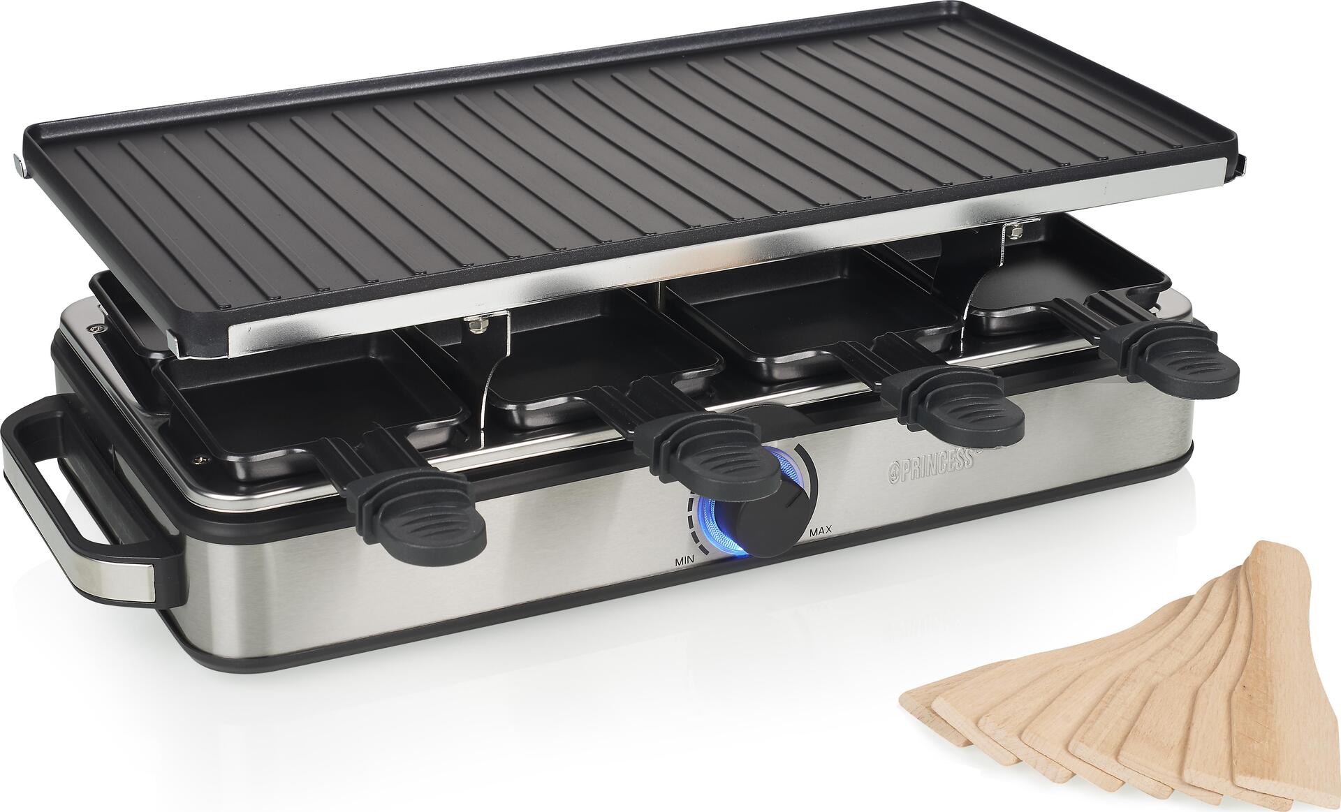 Купить Princess 162645 Raclette 8 Grill Deluxe - 1400 W - 220 - 240 V - 50 / 60 Hz - 455 mm - 226 mm - 145 mm (01.162645.01.001) в магазине wardena.ru
