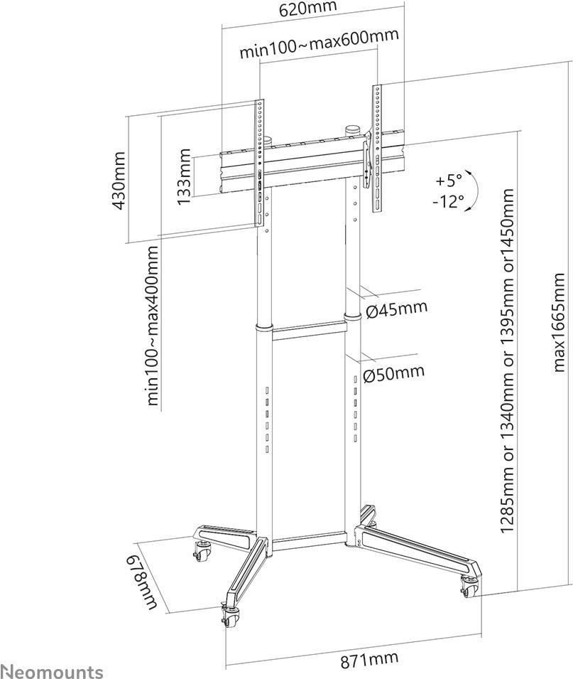 Купить Neomounts by Newstar FL50-540BL1 - Wagen - für Flachbildschirm - Schwarz - Bildschirmgröße: 94-177,8 cm (37"-70") (FL50-540BL1) в магазине wardena.ru