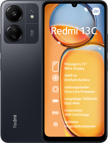 Купить Xiaomi Redmi 13C. Bildschirmdiagonale: 17,1 cm (6.74"), Display-Auflösung: 1600 x 720 Pixel, Display-Typ: LCD. RAM-Kapazität: 8 GB, Interne Speicherkapazität: 256 GB. Auflösung Rückkamera (numerisch): 50 MP, Rückkamera-T (MZB0FTSEU) в магазине wardena.ru