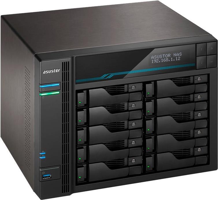 Купить ASUSTOR Lockerstor 10 Pro AS7110T - NAS-Server - 10 Schächte - SATA 6Gb/s - RAID 0, 1, 5, 6, 10, JBOD - RAM 8 GB - 2.5 Gigabit Ethernet / 10 Gigabit Ethernet - iSCSI Support в магазине wardena.ru
