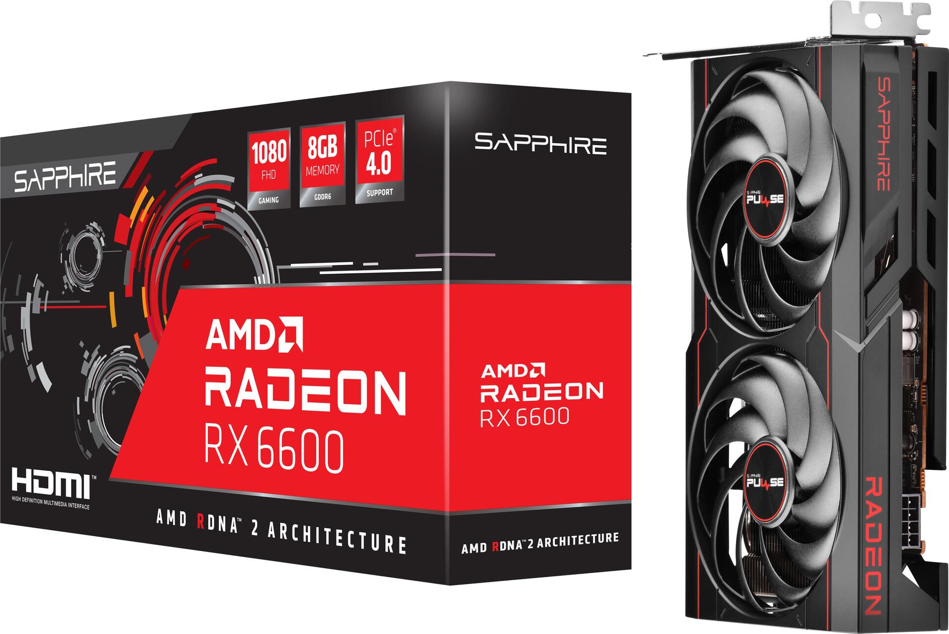 Купить Sapphire Pulse Radeon RX 6600 - Grafikkarten - Radeon RX 6600 - 8GB GDDR6 - PCIe 4,0 x8 - HDMI (11310-05-20G) в магазине wardena.ru