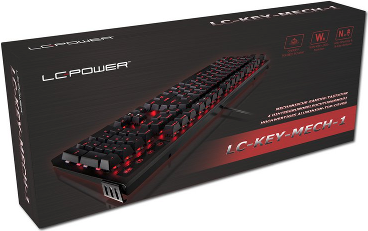 Купить LC Power LC-KEY-MECH-1 - Tastatur - USB - Deutsch - Schwarz - Einzelhandel (LC-KEY-MECH-1) в магазине wardena.ru