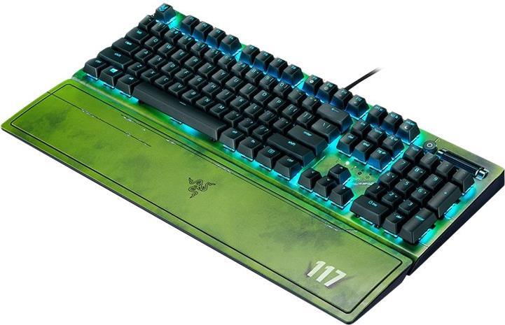 Купить Razer BlackWidow V3 - Tastatur - mit digitaler Drehregler - Hintergrundbeleuchtung - USB - QWERTY - USA - Tastenschalter: Razer Green - Halo Infinite (RZ03-03542600-R3M1) в магазине wardena.ru