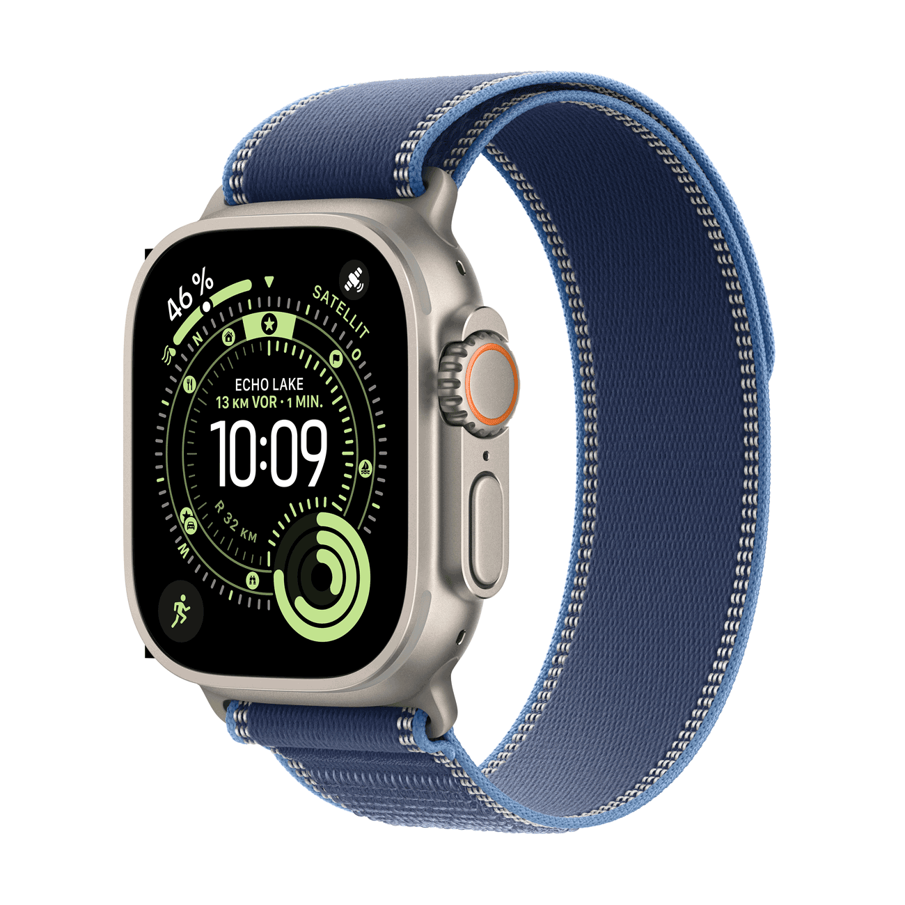 Купить Apple Watch Ultra 3 Titanium Cellular 49mm Natur (Trail Loop blau/hellblau) S/M (MEWR4QF/A) в магазине wardena.ru