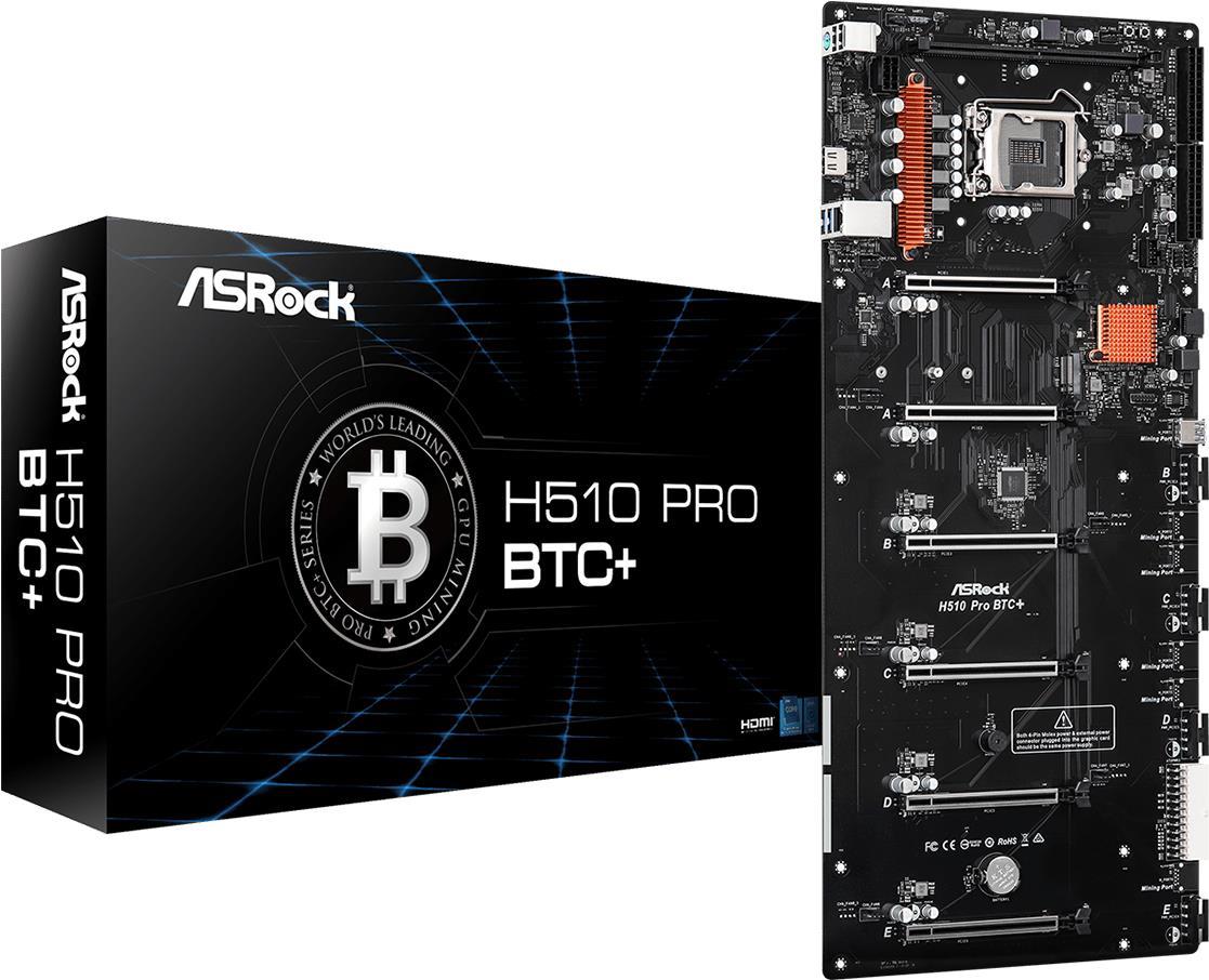 Купить ASRock H510 Pro BTC+ - Motherboard - LGA1200-Sockel - H510 Chipsatz - USB 3,2 Gen 1 - Gigabit LAN - Onboard-Grafik (CPU erforderlich) (90-MXBGL0-A0UAYZ) в магазине wardena.ru