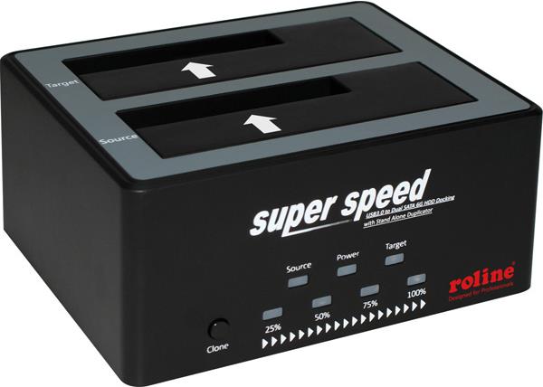 Купить ROLINE - HDD-Dockingstation - Buchten: 2 - 6.4 cm, 8.9 cm (2.5", 3.5") - SATA 6Gb/s - 600 MBps - USB 2.0 - Schwarz (16.01.4122) в магазине wardena.ru