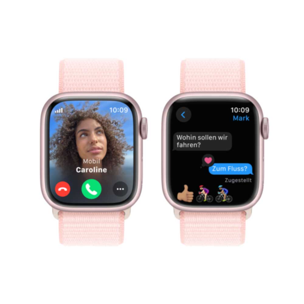 Купить APPLE Watch Series 9 GPS + Cellular 41mm Pink Aluminium Case with Light Pink Sport Loop (MRJ13QF/A) в магазине wardena.ru
