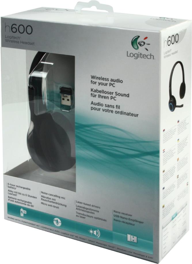Купить LOGITECH H600 cordless Headset USB-nano-receiver blue black (981-000342) в магазине wardena.ru