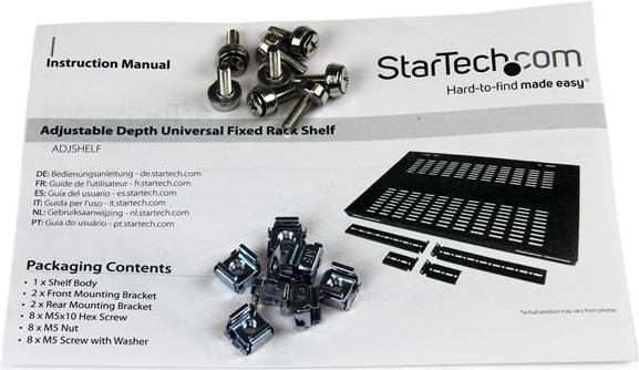 Купить StarTech.com 48,30cm (19") Schwerlast Fachboden tiefenverstellbar für Serverschrank mit Lüftungsschlitzen - Rack-Shelf (belüftet) - Schwarz - 1U - 48,3 cm (19") - für P/N: 4POSTRACK25 (ADJSHELF) в магазине wardena.ru