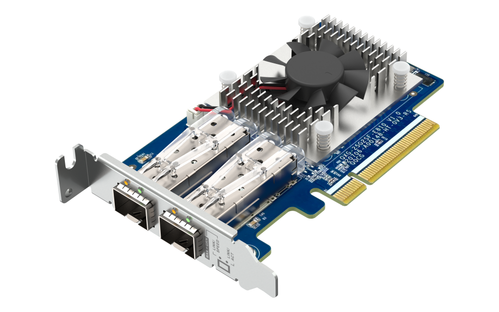 Купить QNAP QXG-25G2SF-E810. Eingebaut. Übertragungstechnik: Kabelgebunden, Hostschnittstelle: PCI Express, Schnittstelle: Faser. Maximale Datenübertragungsrate: 25000 Mbit/s. Produktfarbe: Grün (QXG-25G2SF-E810) в магазине wardena.ru