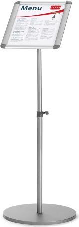 Купить NOBO Infoständer DIN A3, Maße: (B)350 x (T)70 x (H)1.010 mm Farbe: silber, höhenverstellbarer Ständer, runder Tellerfuß (1902384) в магазине wardena.ru