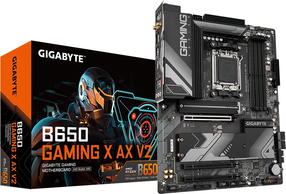 Купить Gigabyte B650 GAMING X AX V2. Prozessorhersteller: AMD, Prozessorsockel: Buchse AM5, Kompatible Prozessoren: AMD Ryzen™ 5, AMD Ryzen 7 7th Gen, AMD Ryzen 9 7th Gen. Unterstützte Arbeitsspeicher: DDR5-SDRAM, RAM-Speicher в магазине wardena.ru