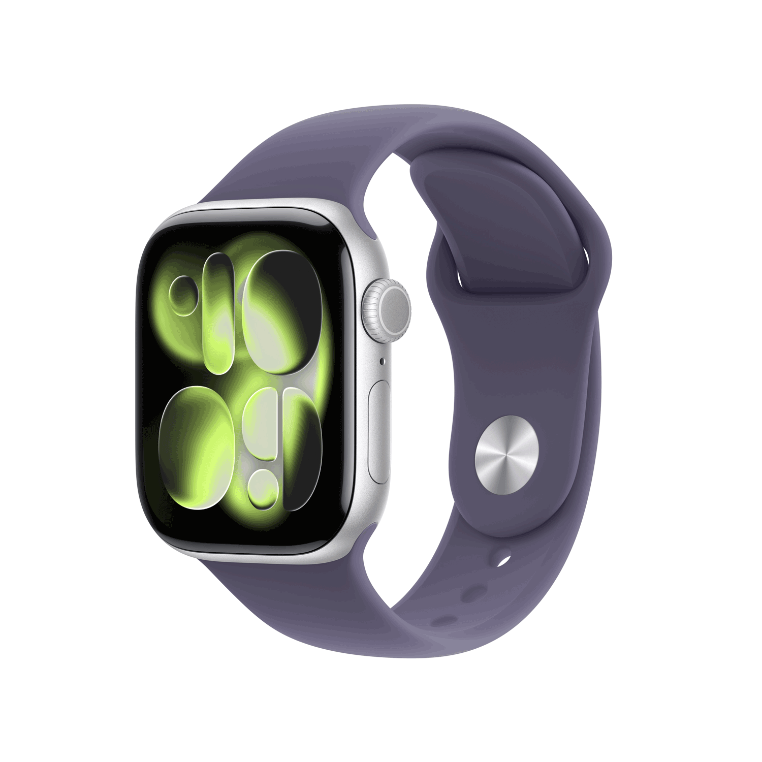 Купить Apple Watch Series 11 GPS + Cellular 42mm Silver Aluminium Case with Purple Fog Sport Band - M/L (MF8J4ZR/A) в магазине wardena.ru