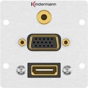 Купить Kindermann 7444000586 HDMI + VGA + 3.5mm Aluminium Steckdose (7444000586) в магазине wardena.ru