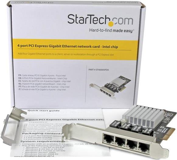 Купить StarTech.com 4 Port PCI Express Gigabit Ethernet Netzwerkkarte - Intel I350 NIC - Netzwerkadapter - PCIe x4 Low-Profile - GigE - 1000Base-T - Schwarz (ST4000SPEXI) в магазине wardena.ru